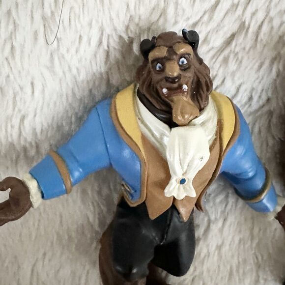 Disney Beauty And The Beast Set Of 2 Figures Beast And Philippe Horse PVC - Picture 3 of 7